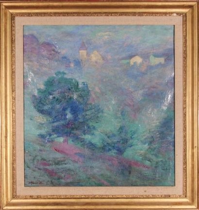 null Alfred SMITH (18541936)
Landscape blue background.
Oil on canvas signed lower...