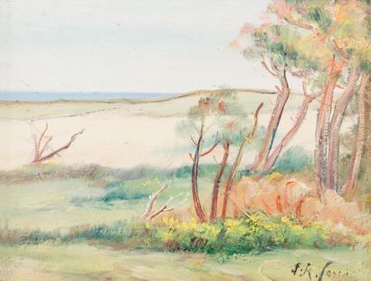 null Jean-Roger SOURGEN (1883-1978)
Littoral landais.
Oil on panel, signed lower...