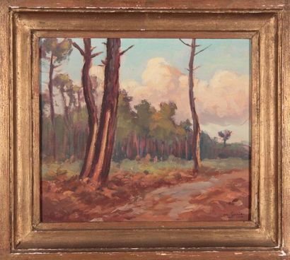 null Louis Marius GUEIT (1877-1956)
Chemin forestier.
Oil on panel, signed lower...