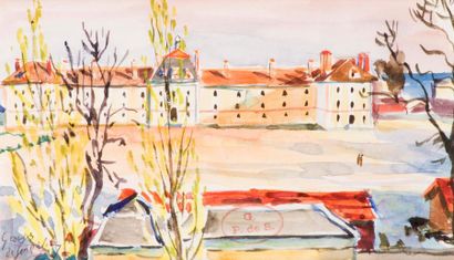 null Georges de SONNEVILLE (1889-1978)
Views of Courbevoie.
Four watercolours signed...