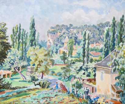 null Georges de SONNEVILLE (1889-1978)
Carsac, 1955.
Huile sur toile signée en bas...