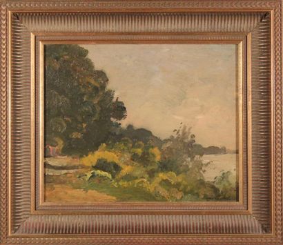 null Louis-Alexandre CABIÉ (1854-1939)
Landscape in Esconac. 
 Oil on panel signed...