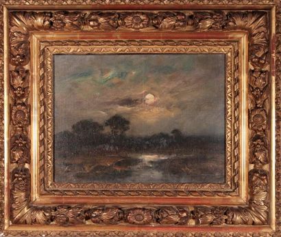 null Alexandre Gaston GUIGNARD (18481922)
Clair de lune.
Oil on canvas, autographed...