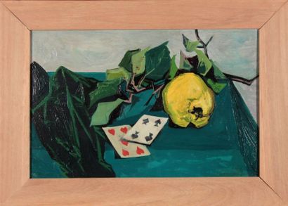 null Pierre-Georges THERON (1918-2000)
Still life with five of hearts and four of...