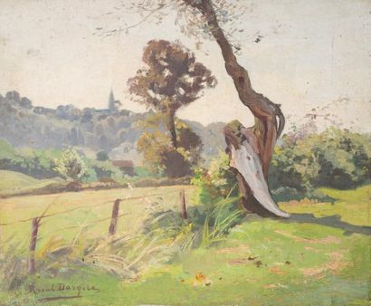null Raoul DOSQUE (1860-1937)
Coteau de Cenon, le matin.
Huile sur toile, signée...