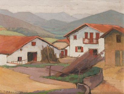 null René RODES (1896-1971)
Çaro, 1936.
Oil on panel, signed and dated "36" lower...