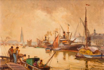 null Pierre-Louis CAZAUBON (1873-1950)
Docks de Bordeaux.
Oil on panel, signed lower...