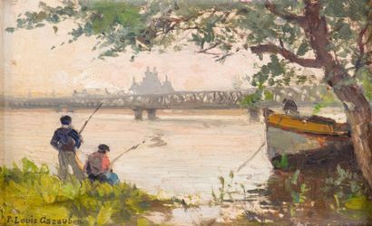 null Pierre-Louis CAZAUBON (1873-1950)
Château Descas and the Footbridge.
Oil on...