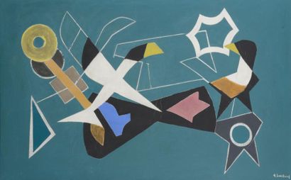 null Jean-André LOURTAUD (1906-1980)
Composition abstraite.
Acrylique sur toile signée...