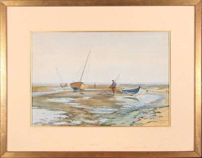 null Raoul DOSQUE (1860-1937)
La Hume, 1894.
Watercolour signed lower right, located...