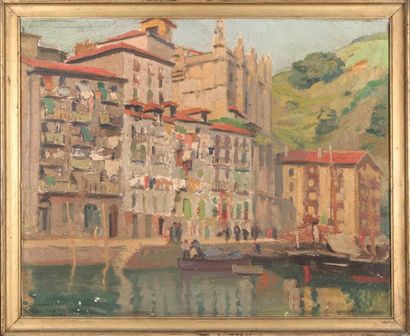 null Roger MATHIAS (1884-1971)
Ondarroa, 1933.
Oil on board signed, located and dated...