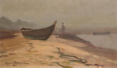 null Raoul DOSQUE (1860-1937)
Brouillard à la Hume.
Oil on panel, signed lower left.
21...