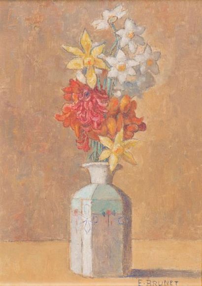 null Émile BRUNET (1871-1943)
Bouquet.
Huile sur toile signée en bas à droite.
33...