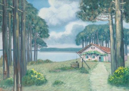 null Jean-Roger SOURGEN (1883-1978)
Landaise house under the pines, near the Etang...
