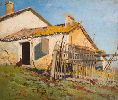 null Raoul DOSQUE (1860-1937)
Farm in Cestas.
Oil on panel signed lower left.
26.5...