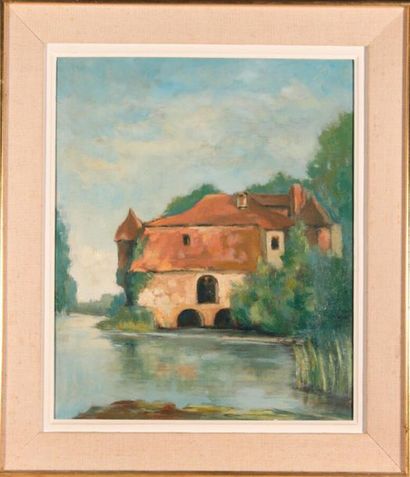 null René RODES (1896-1971)
Moulin.
Huile sur panneau, non signée.
46 x 38 cm.