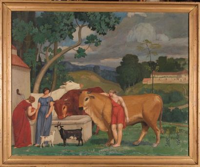 null Joseph LAILHACA (1876-1920)
Pastorale, vers 1912.
Huile sur toile signée en...