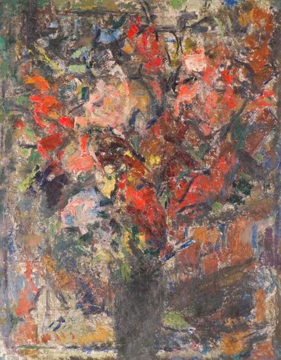 null Roger MATHIAS (1884-1971)
Bouquet.
Huile sur papier marouflé sur panneau, signée...