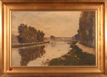 null Louis-Alexandre CABIÉ (1854-1939)
Bord de rivière, 1893.
Huile sur panneau signée...