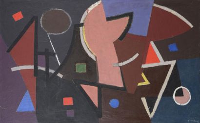 null Jean-André LOURTAUD (1906-1980)
Le feu, 1957.
Acrylique sur toile signée en...