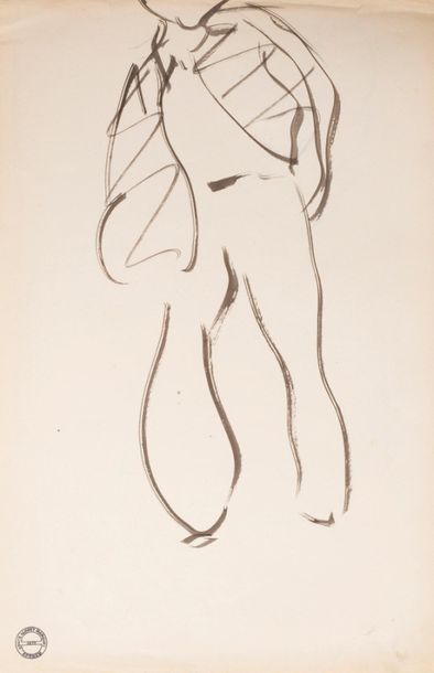 null Albert MARQUET (1875-1947)
Study of a man with puffy trousers.
On the back:...
