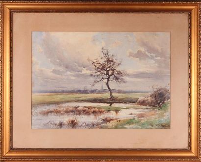 null Louis Marius GUEIT (1877-1956)
Regional landscape, 1908.
Watercolour, signed...