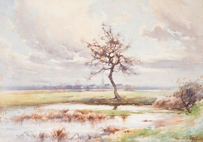 null Louis Marius GUEIT (1877-1956)
Regional landscape, 1908.
Watercolour, signed...