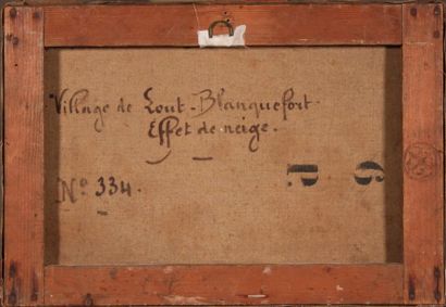null Raoul DOSQUE (1860-1937)
Blanquefort sous la neige.
Huile sur toile signée en...
