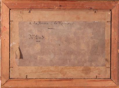 null Raoul DOSQUE (1860-1937)
A la Hume (le Ramier).
Huile sur carton signée en bas...