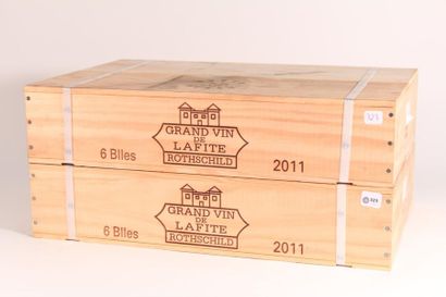 null 12 bouteilles Château Lafite Rothschild 2011(2 caisses de 6 d'origine non ouvertes)...