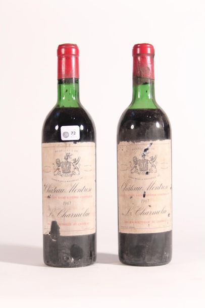 null 1967 - Château Montrose rouge Saint-Estèphe - 2 blles début épaules, manques...