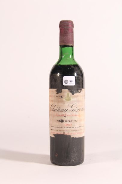 null 1967 - Château Giscours rouge Margaux - 1 blle étiquette abimée avec manques/mi...