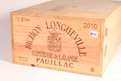 null 12 bouteilles Château Pichon Longueville 2010 (1 caisse bois de 12 d'origine...