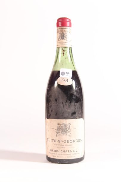 null 1964 - ph.Bouchard & Cie rouge Nuits saint Georges - 1 blle étiquette sale et...