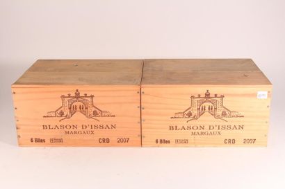 null 12 bouteilles de Blason D'Issan 2007 (2 caisses bois de 6 d'origine non ouvertes)...