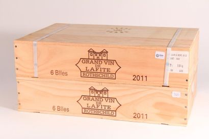 null 12 bouteilles Château Lafite Rothschild 2011 (2 caisses de 6 d'origine non ouvertes)...