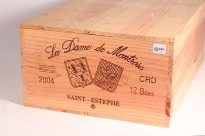 null 12 bouteilles la Dame de Montrose 2004 (1 caisse bois de 12 d'origine non ouverte)...