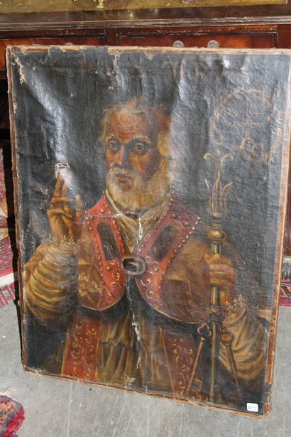 null École XVIIIème siècle.

Portrait d'ecclésiastique

82 x 63 cm.

(Repeints et...