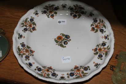 null 18th century regional earthenware plate with polychrome decoration of flowers.

A...