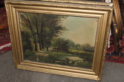 null School early 20th century

The pond and the promenade

Two oils on canvas signed...