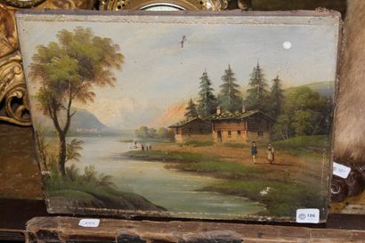 null École XIXème

Chalet au bord d'un lac

Huile sur toile signée en bas à droite

24,5...