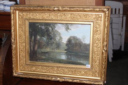 null School at the end of the XIXth century

The pond

Oil on canvas signed lower...