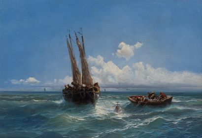 null MARINE PAINT

ANONYMOUS: Fishing scene, the lifting of the nets. Around 1850.

Oil...
