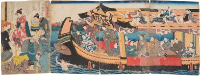 null ALBUM COMPRENANT

Trois estampes de Kuniyoshi, tryptique de Kunisada (Toyokuni...