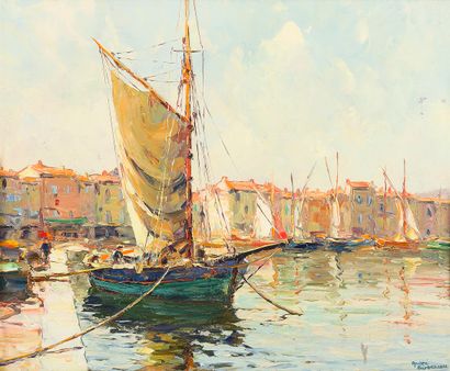 null André BERONNEAU (1886-1973)

Morning in the port of Saint Tropez, 1933.

Oil...