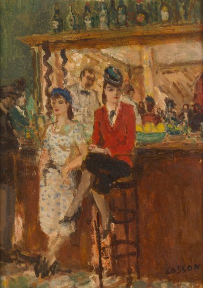 Marcel COSSON (1878-1956)

Au bar.

Huile...