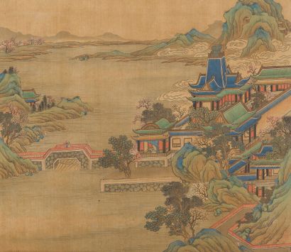 TWO INK AND COLOUR PAINTINGS ON SILK 

China,...
