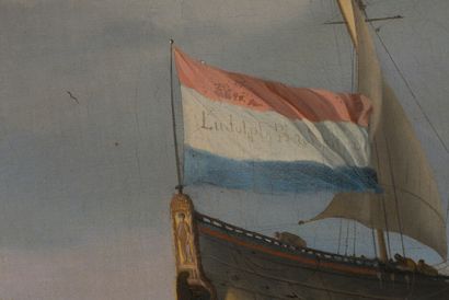 null Ludolf BACKHUYSEN (Emden 1630-Amsterdam 1708)

Marine in heavy weather.

Canvas.

Lebrun...