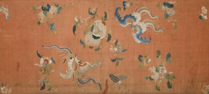 null PANEL OF EMBROIDERED SILK SILK FRAME AND CURTAIN

China, Guangxu period (1875-1908).

The...
