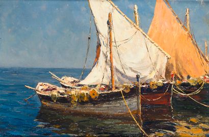 André BERONNEAU (1886-1973)

Barques amarrées,...